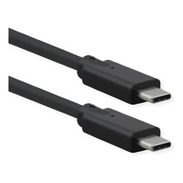 ROLINE 11.02.9070 Cable USB C a USB C 3.2 Gen 2x2 (20Gbps) 0.5m Negro