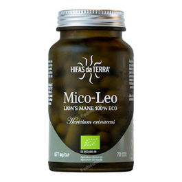 HIFAS DA TERRA Mico Leo HDT Melena de León (Hericium erinaceus) con Vitamina C para Sistema Nervioso y Digestivo, 70 Cápsulas