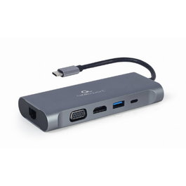 Gembird Base para Portátil y Replicador de Puertos USB 3.2 Gen 1 (3.1 Gen 1) Type-A Gris - Modelo A-CM-COMBO7-01