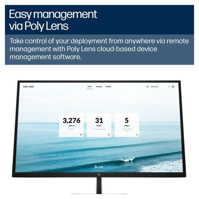 HP Poly Studio V52 Barra de vídeo USB 4K Blanco