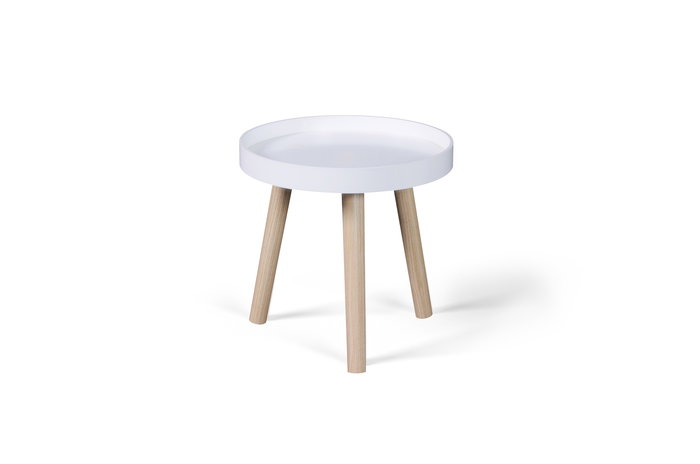 Inde Mesita Auxiliar de Madera Blanca, 36.4 cm de Alto x 36.1 cm de Largo x 7.8 cm de Ancho, Mesita de Noche o de Apoyo, Moblekit (4 Unidades)