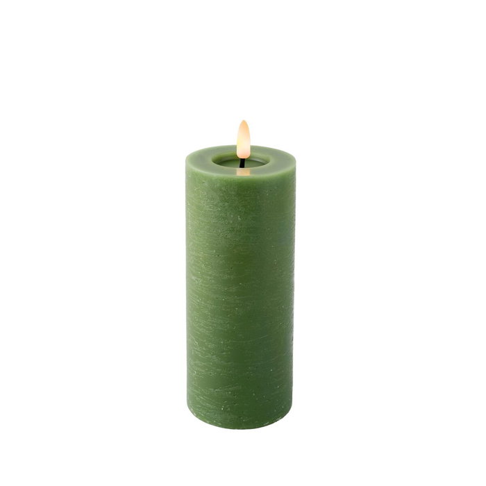 Lumineo Vela de cera LED verde con acabado rústico Lumineo Vela de cera LED verde con acabado rústico