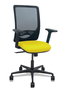 PIQUERAS Y CRESPO Silla de oficina Zulema con mecanismo Sincro, brazos 2D y asiento amarillo