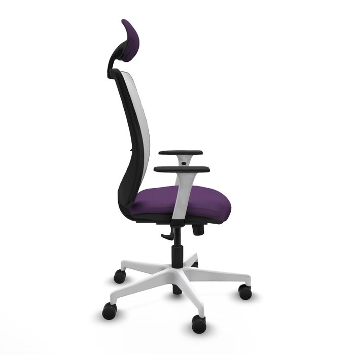 PIQUERAS Y CRESPO Silla de oficina Zulema con mecanismo Sincro, Morado y Blanco