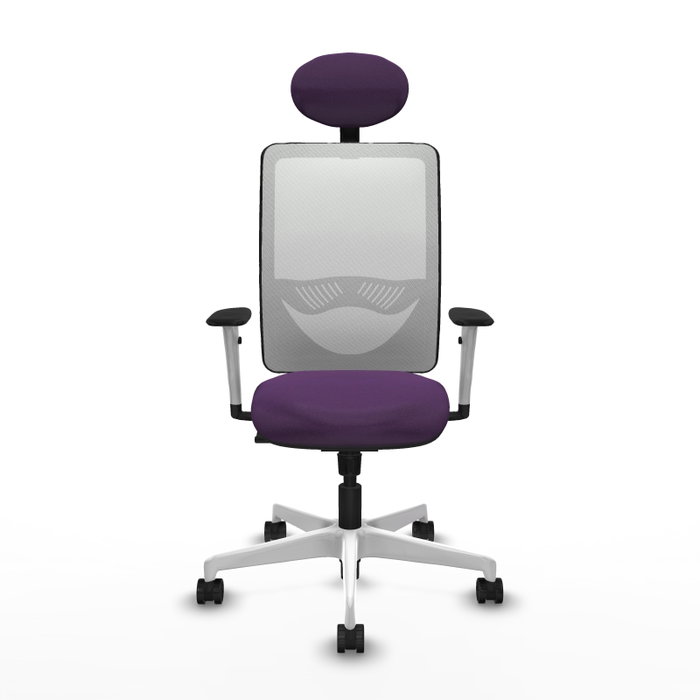 PIQUERAS Y CRESPO Silla de oficina Zulema con mecanismo Sincro, Morado y Blanco