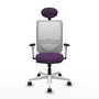 PIQUERAS Y CRESPO Silla de oficina Zulema con mecanismo Sincro, Morado y Blanco