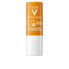 Vichy Capital Soleil Stick Protector Solar Facial SPF50+ para Zonas Sensibles, Hidratación Intensa, Resistente al Agua, Formato Bálsamo, 9 g