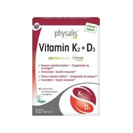 PHYSALIS Vitamina K2+D3 (K2VITAL® Vitamin D3V®) 60 Comprimidos Veganos