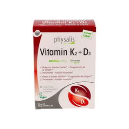 PHYSALIS Vitamina K2+D3 (K2VITAL® Vitamin D3V®) 60 Comprimidos Veganos