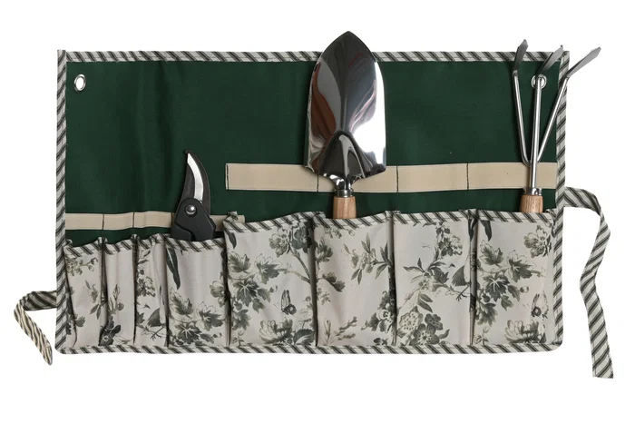 DKD Home Decor Cinta Terraza Y Jardin Verde Blanco Algodon 29 x 6 x 54 cm