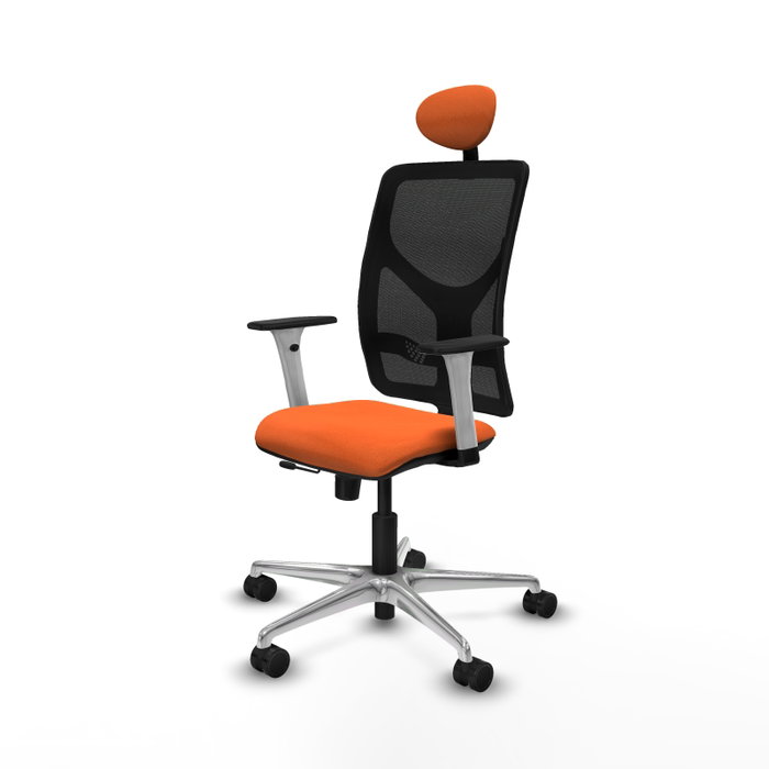 PIQUERAS Y CRESPO Silla de oficina Motilla Naranja y Negro