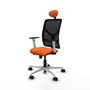 PIQUERAS Y CRESPO Silla de oficina Motilla Naranja y Negro