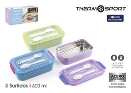 Thermosport Fiambrera de Acero Rectangular 600ml Surtido de 3