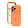 Apple iPhone 17 Pro - Funda protectora de plástico reciclado naranja Grenen MS, resistente a impactos hasta 2 m y con soporte para carga inalámbrica