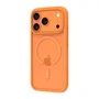 Apple iPhone 17 Pro - Funda protectora de plástico reciclado naranja Grenen MS, resistente a impactos hasta 2 m y con soporte para carga inalámbrica