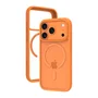 Apple iPhone 17 Pro - Funda protectora de plástico reciclado naranja Grenen MS, resistente a impactos hasta 2 m y con soporte para carga inalámbrica