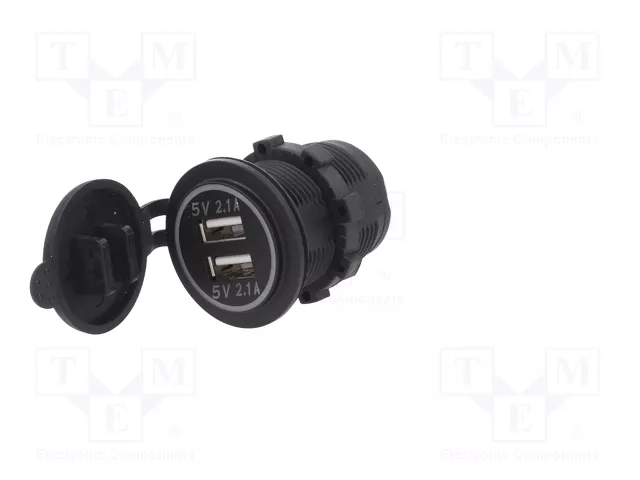 4CARMEDIA Alimentador USB de 2 puertos USB A, Negro/Verde