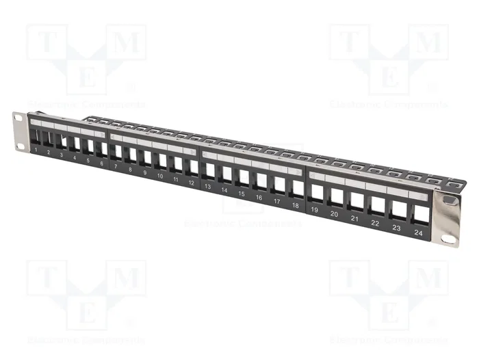 DIGITUS Panel de conexiones modular apantallado 24 puertos 1U negro DIGITUS Panel de conexiones modular apantallado 24 puertos 1U negro