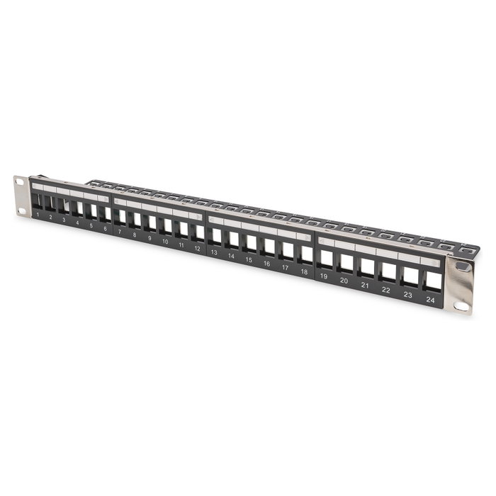 DIGITUS Panel de conexiones modular apantallado 24 puertos 1U negro DIGITUS Panel de conexiones modular apantallado 24 puertos 1U negro