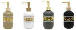 DKD Home Decor Set de 4 Dispensadores de Cristal y ABS 400ml Surtidos
