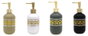 DKD Home Decor Set de 4 Dispensadores de Cristal y ABS 400ml Surtidos