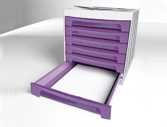 Archivo 2000 Fichero 305x370x215 mm + de 5 cajones Violeta Translucido con Bandeja Organizadora Superior Archivo 2000 Fichero 305x370x215 mm + de 5 cajones Violeta Translucido con Bandeja Organizadora Superior