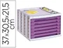 Archivo 2000 Fichero 305x370x215 mm + de 5 cajones Violeta Translucido con Bandeja Organizadora Superior