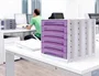 Archivo 2000 Fichero 305x370x215 mm + de 5 cajones Violeta Translucido con Bandeja Organizadora Superior