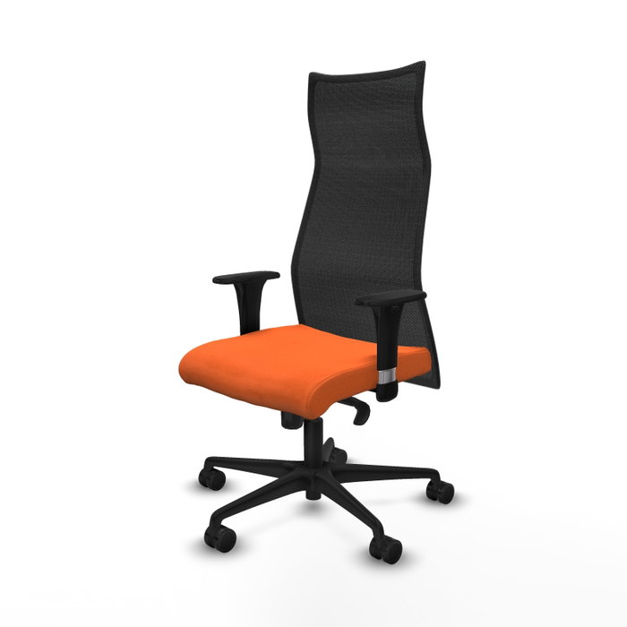 PIQUERAS Y CRESPO Sillón Albacete Mecanismo Sincro Naranja y Negro