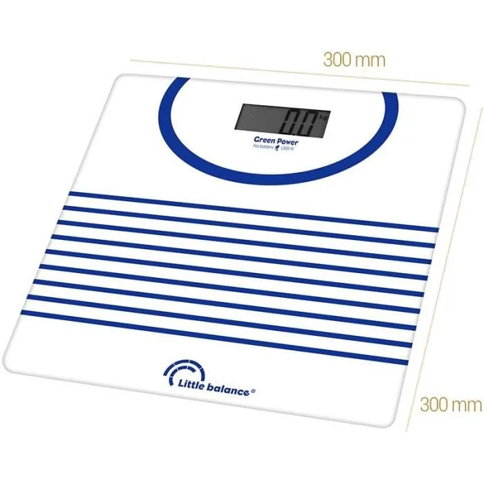 Little Balance Báscula personal 8655 - 180 kg / 100 g, USB reparable, diseño Mariniere Little Balance Báscula personal 8655 - 180 kg / 100 g, USB reparable, diseño Mariniere