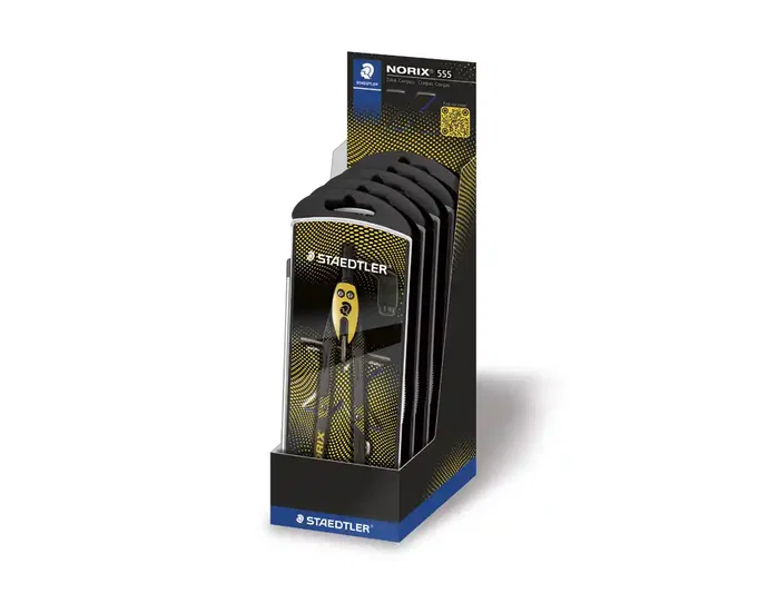 Staedtler Noris 555 Compás Micrométrico con Husillo y Rueda Central - Naranja