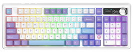 Ajazz AK980 V2 Teclado Mecánico Inalámbrico con Pantalla y Switches Gift Switch V2, Púrpura