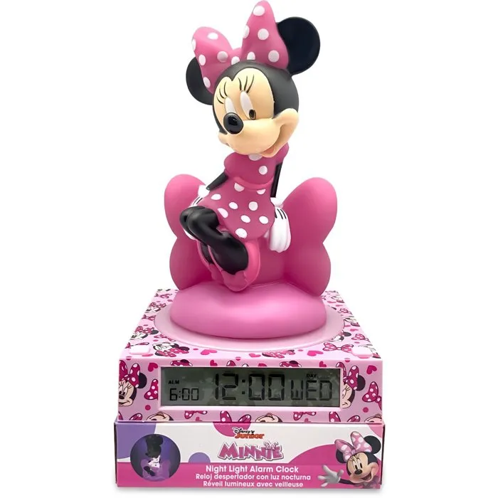 KIDS LICENSING Lámpara 3D con despertador Minnie Mouse KIDS LICENSING Lámpara 3D con despertador Minnie Mouse