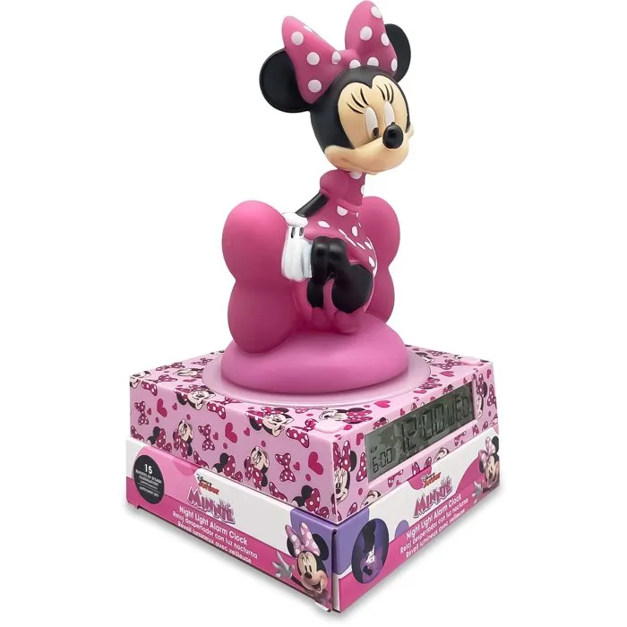 KIDS LICENSING Lámpara 3D con despertador Minnie Mouse KIDS LICENSING Lámpara 3D con despertador Minnie Mouse