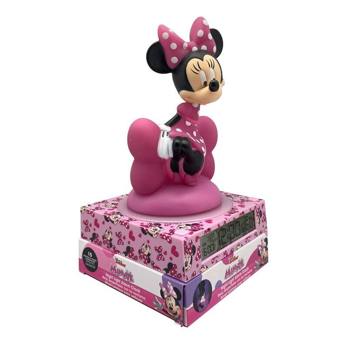 Kids Licensing Lámpara 3D con Despertador Minnie Disney 27x13x13cm