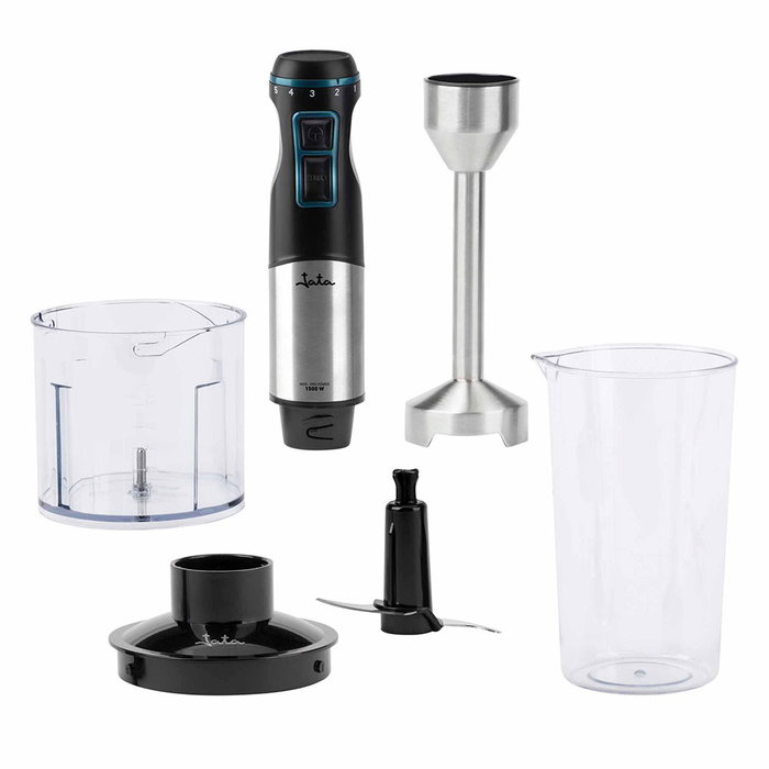 Jata Hogar Batidora de Mano 1500W Modelo JEBT1791 con Picadora y Vaso Medidor 700ml