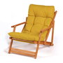 Hanah Home My008 - Silla de Jardín Madera de Haya Natural y Amarilla, Elegante y Duradera para Exterior