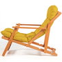 Hanah Home My008 - Silla de Jardín Madera de Haya Natural y Amarilla, Elegante y Duradera para Exterior