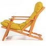 Hanah Home My008 - Silla de Jardín Madera de Haya Natural y Amarilla, Elegante y Duradera para Exterior
