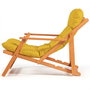 Hanah Home My008 - Silla de Jardín Madera de Haya Natural y Amarilla, Elegante y Duradera para Exterior