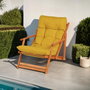 Hanah Home My008 - Silla de Jardín Madera de Haya Natural y Amarilla, Elegante y Duradera para Exterior