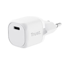 Trust Cargador Pared USB-C 20W Blanco - Carga Rápida PD 3.0, Protección Sobrecarga