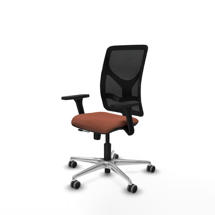 PIQUERAS Y CRESPO Silla de oficina Motilla con mecanismo Sincro/Traslack, Marrón y Negro