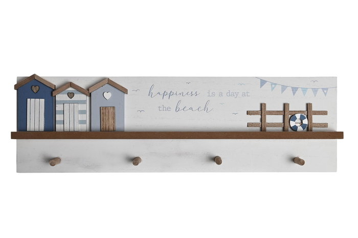 DKD Home Decor Perchero Mediterraneo Blanco y Azul 40x12x4 cm (6 Unidades) DKD Home Decor Perchero Mediterraneo Blanco y Azul 40x12x4 cm (6 Unidades)