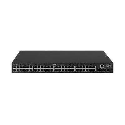 Dahua Access Switch Gestionado L2/L2+ Gigabit Ethernet DH-AS4300-48GT4GF, 48 Puertos 10/100/1000M, 4 Puertos 1G/10G SFP+, Negro