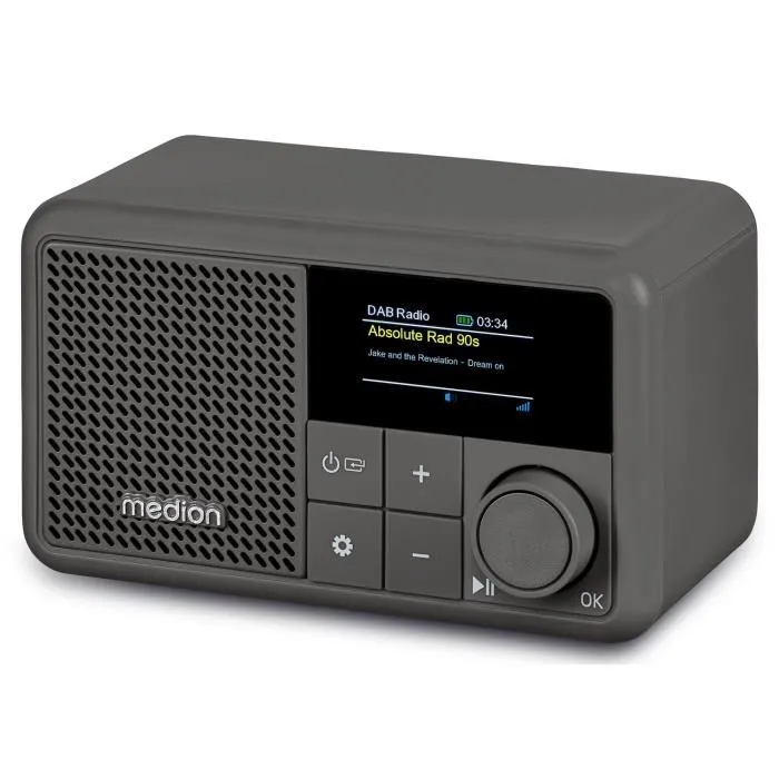 Medion AAAQH12605 Mini Radio DAB/FM Mono 2W RMS Gris Medion AAAQH12605 Mini Radio DAB/FM Mono 2W RMS Gris