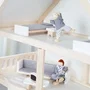 ROBA Casa de Muñecas de Madera 3 Plantas con 16 Muebles y 4 Muñecas, Natural, Blanco, Gris - ROB4005317322896