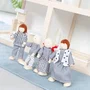 ROBA Casa de Muñecas de Madera 3 Plantas con 16 Muebles y 4 Muñecas, Natural, Blanco, Gris - ROB4005317322896