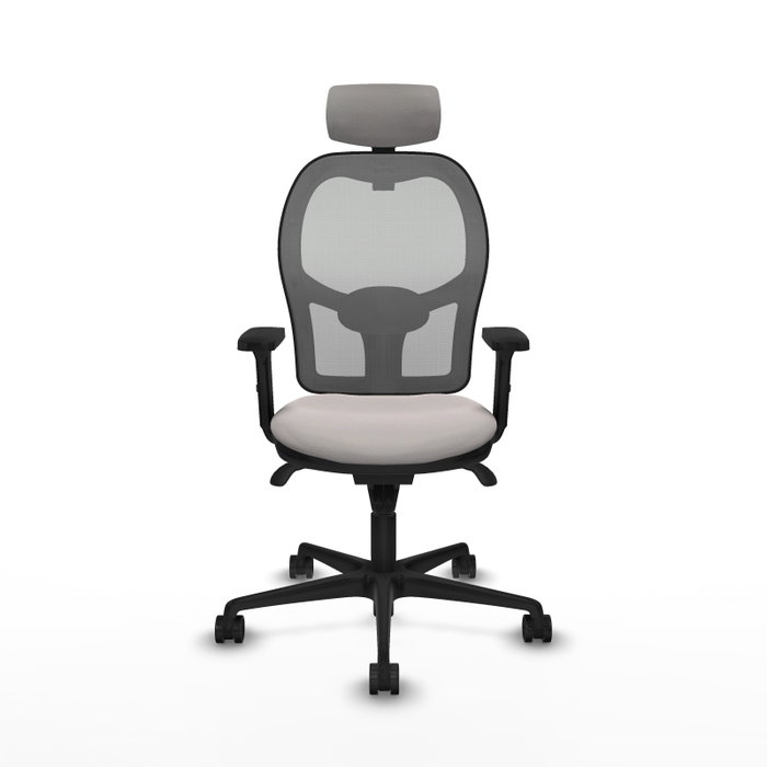 PIQUERAS Y CRESPO Silla de oficina Jorquera con mecanismo Sincro, Blanco y Gris PIQUERAS Y CRESPO Silla de oficina Jorquera con mecanismo Sincro, Blanco y Gris