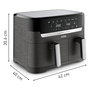 Tefal Dual Easy Fry & Grill EY905B Freidora de Aire Caliente 8.3L Doble, Independiente, Panel Táctil, 2700W, 8 Programas, Gris